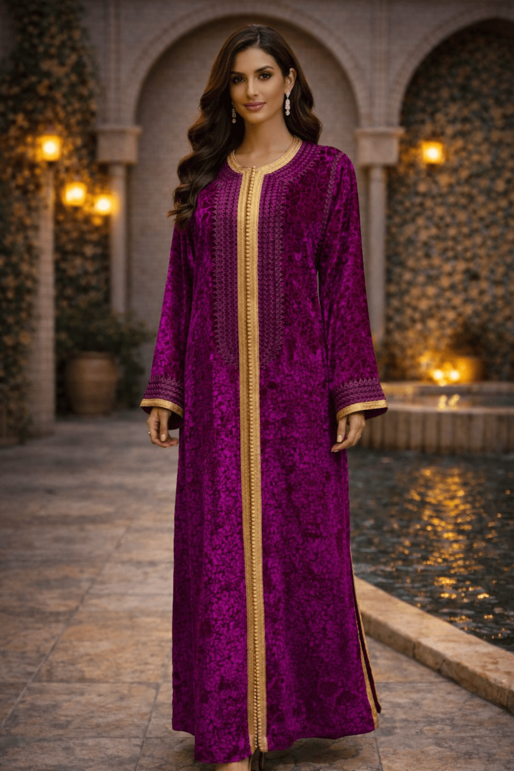 Royal Amethyst Velvet Caftan