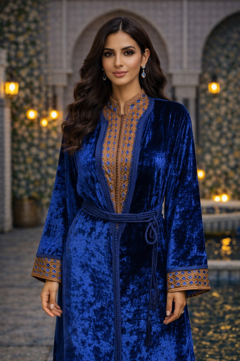 Royal Sapphire Velvet Caftan
