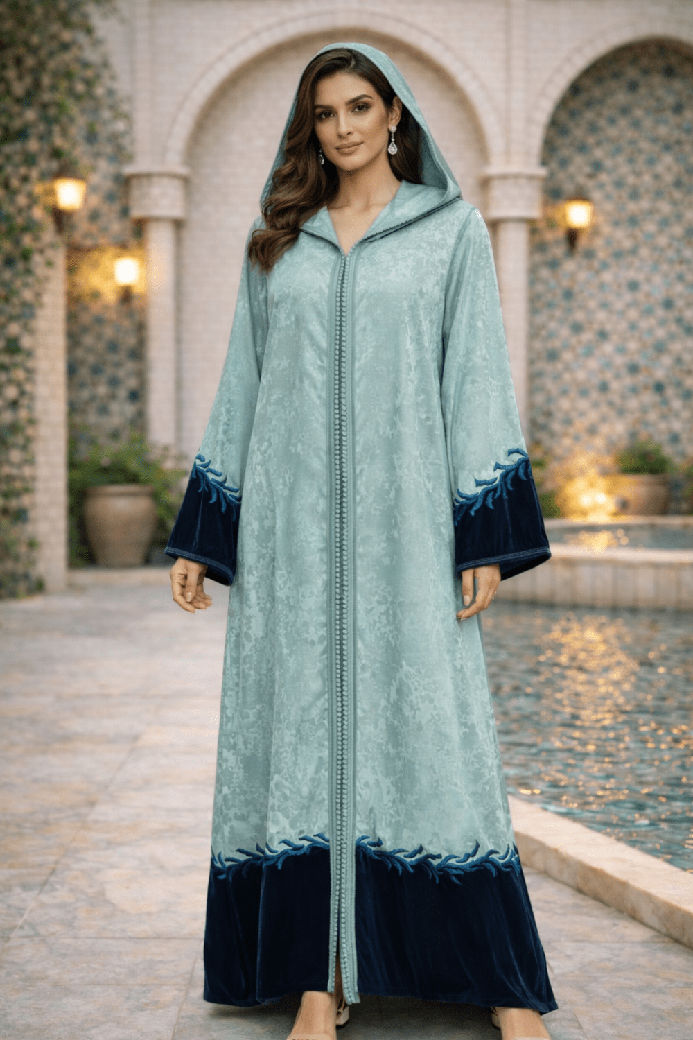 Sahara Mint Hooded Djellaba