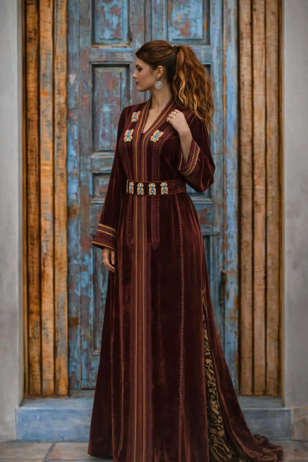 maroon 2026 caftan